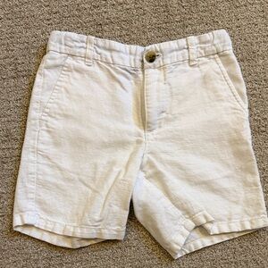 Janie and Jack Cream Linen-Blend Boys' Shorts